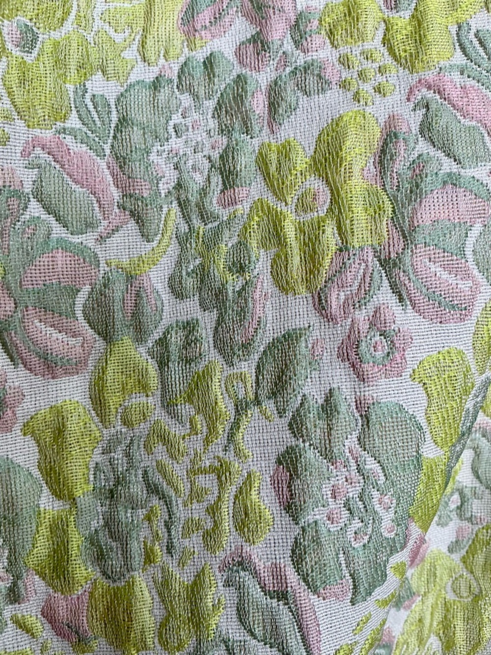 THML Pastel Floral Puff Sleeve Blouse - Lime, Lavender, Gray - Picture 3 of 3
